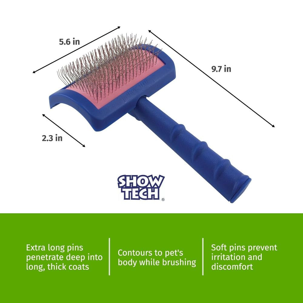 Long-pin slicker brush for doodles - dimensions