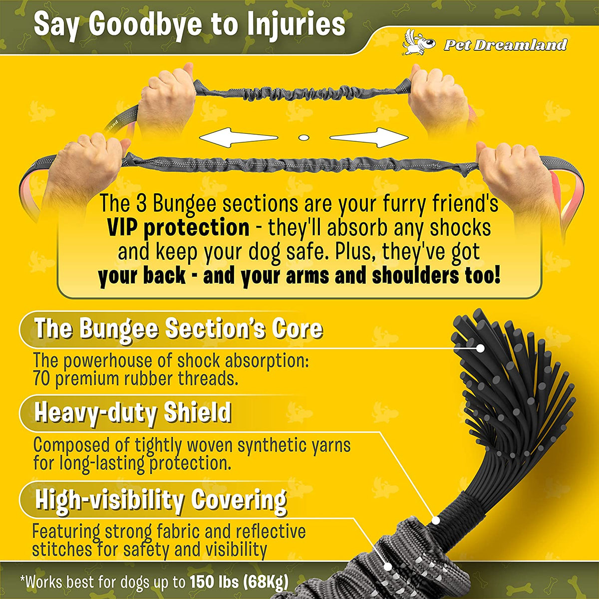 Hands-free bungee waist dog leash, view 4 of 9