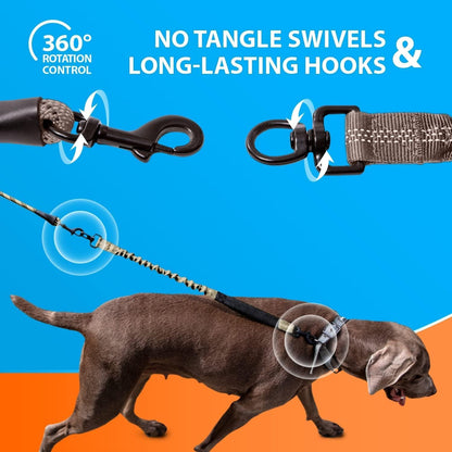 Teal heavy-duty bungee rope dog leash, view 7 of 7