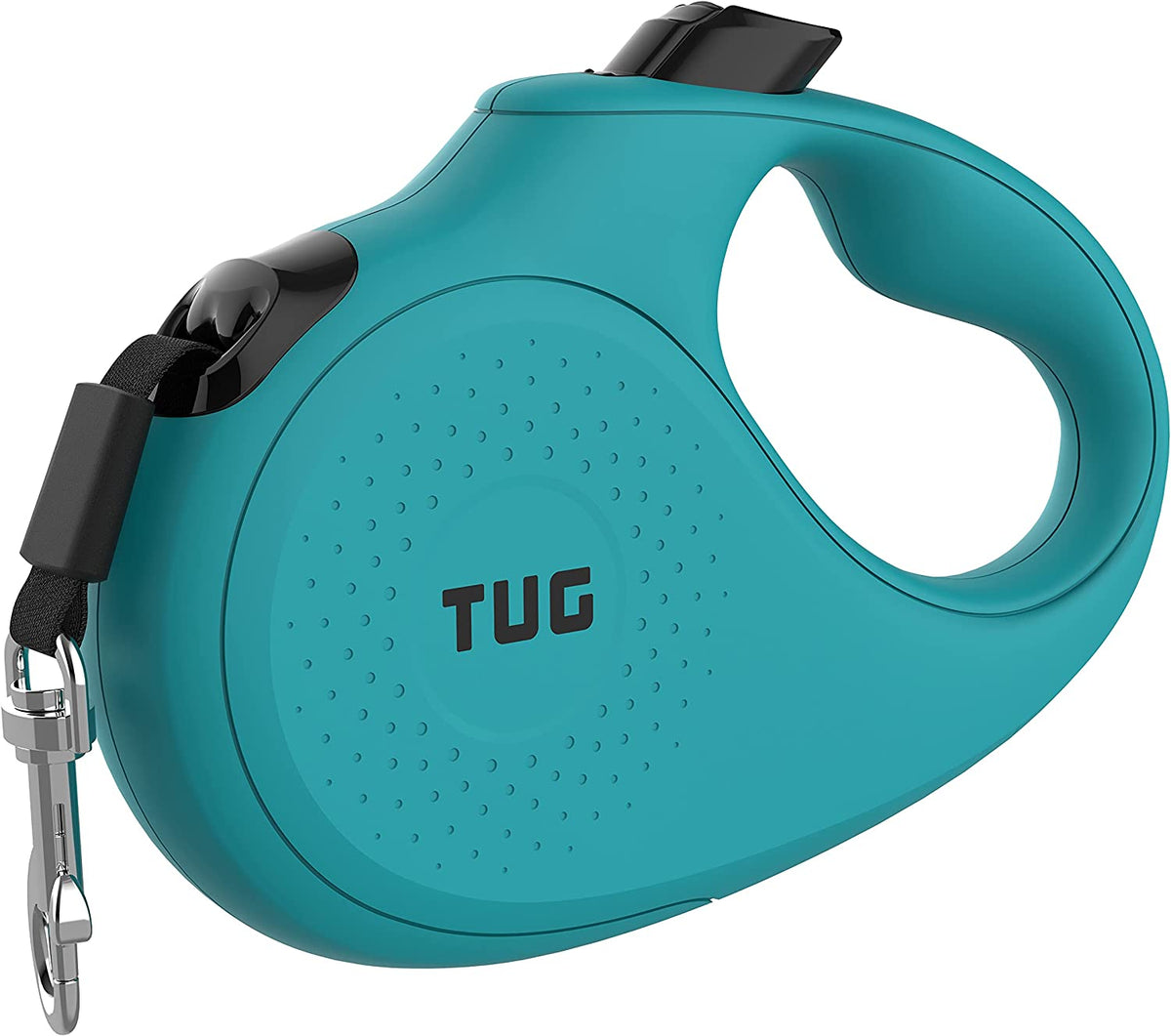 Aqua 16 ft tangle-free retractable dog leash - front view